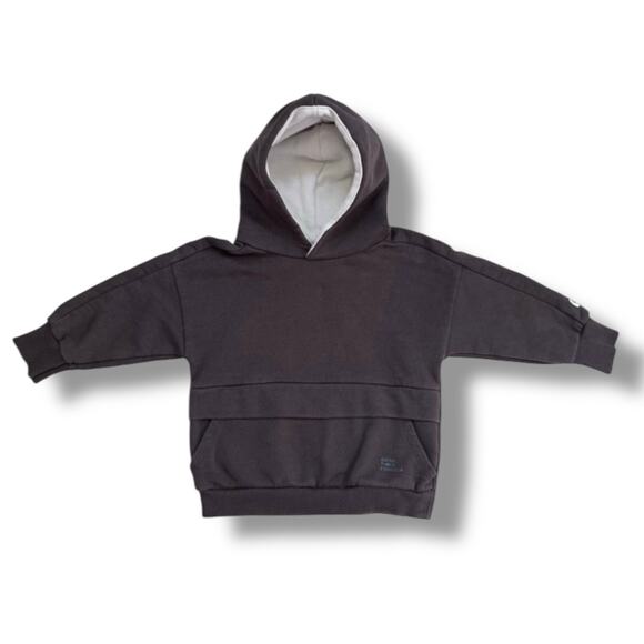 🐞3/$22 Zara Boys Hoodie 12-18M Gray Pullover Kangaroo Pocket Always Growing - Picture 1 of 6
